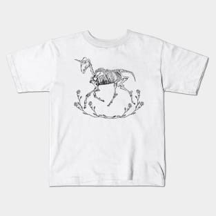Prancing Unicorn Skeleton Kids T-Shirt